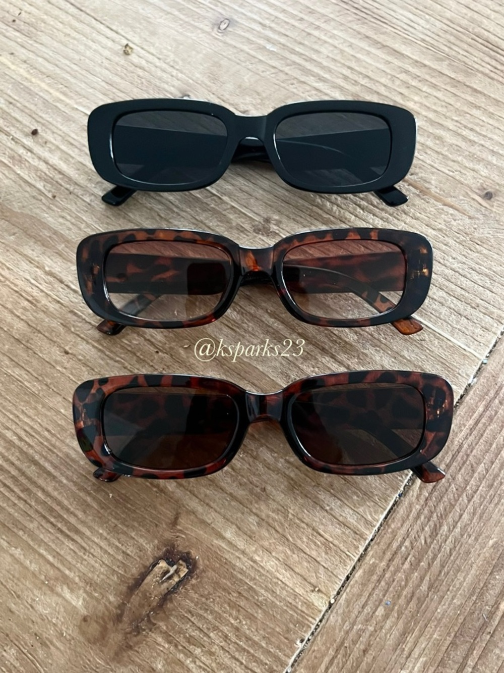 NWOT 3pc Rectangular Y2K/ 90s Retro Sunglasses